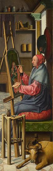 Campin, Robert, Follower of Saint Luke painting the Virgin and Child Sweden oil painting art